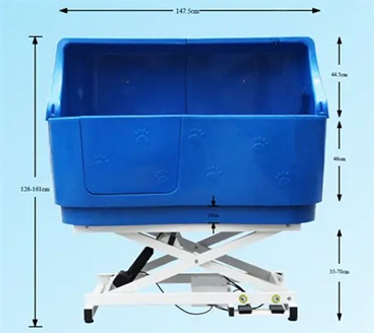 BE112H Elektrisk hundebadekar lilla plast – med sprutbeskyttelse