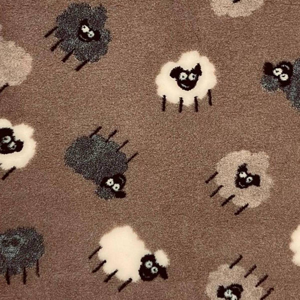 Vetbed Brun - Grå/beige/vinterhvite lam